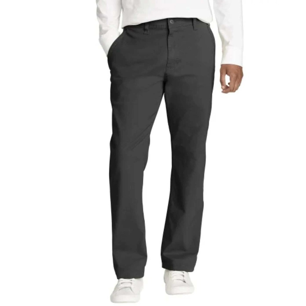 NEW Eddie Bauer Men's 38x34 Gray Canvas Utility Pants Stretch Durable